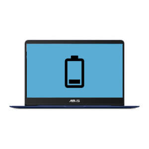 battery replacement icon on a laptop screen