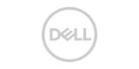 dell logo on a grey background