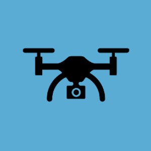 drone gimbal icon on a blue background